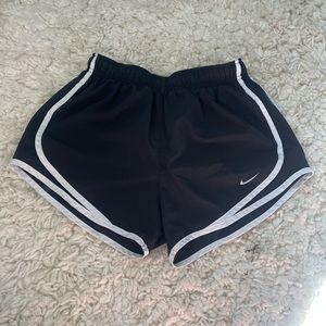 Small, black and white Nike shorts
